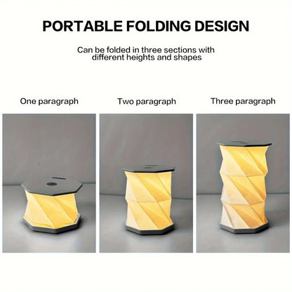 Outdoor Portable Folding Table Lamp Dimmable Paper Lantern for Camping Traveling Tent Night Light Emergency Home Bedroom Decor