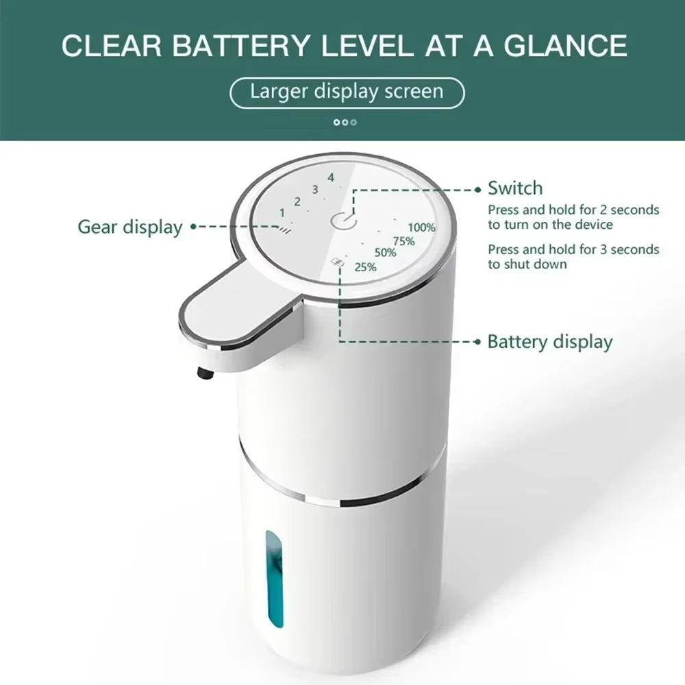 380ML Automatic Foam Soap P11 Dispenser Bathroom Smart Washing Hand Machine with USB Charging White ABS Material