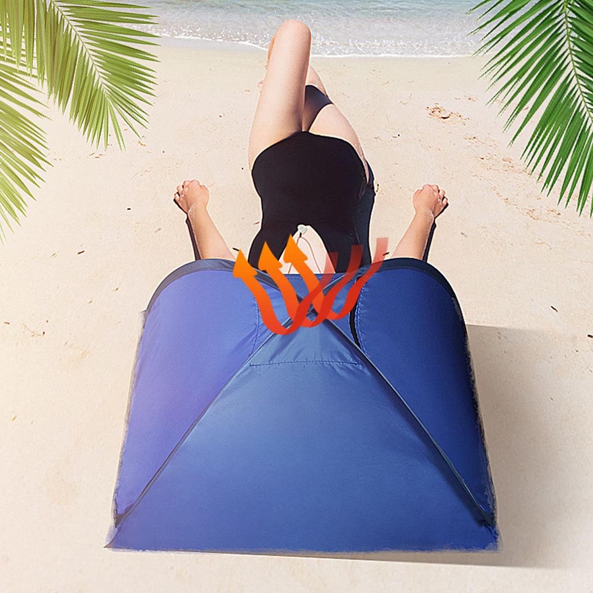 Mini Portable Beach Shade Awning Head Pop-Up Mobile Windproof Beach Sun Shade Camp Tent
