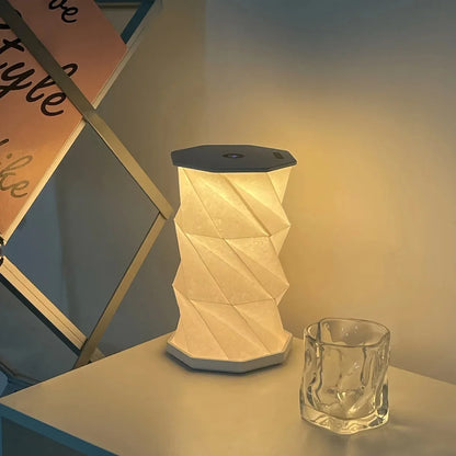 Outdoor Portable Folding Table Lamp Dimmable Paper Lantern for Camping Traveling Tent Night Light Emergency Home Bedroom Decor