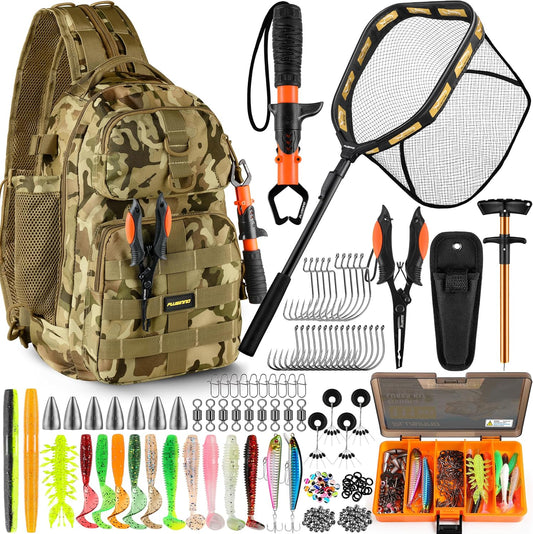 Fishing Backpack with Fishing Net, Tackle Bag for Fishing Gear