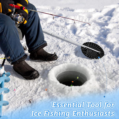 8" Ice Fishing Scoop, Detachable Ice Skimmer for 8" & 10" Holes
