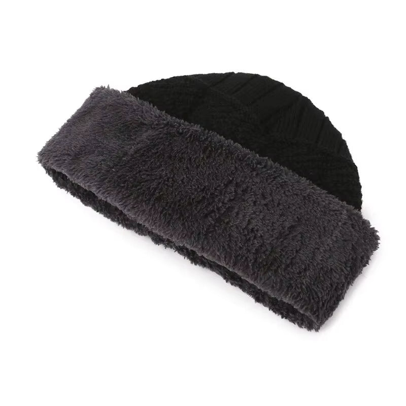 Men'S Windproof Hat, Outdoor Winter Scarf, Gloves, Three-Piece Neckline, One plus Cashmere Insulated Knit Hat Official Website