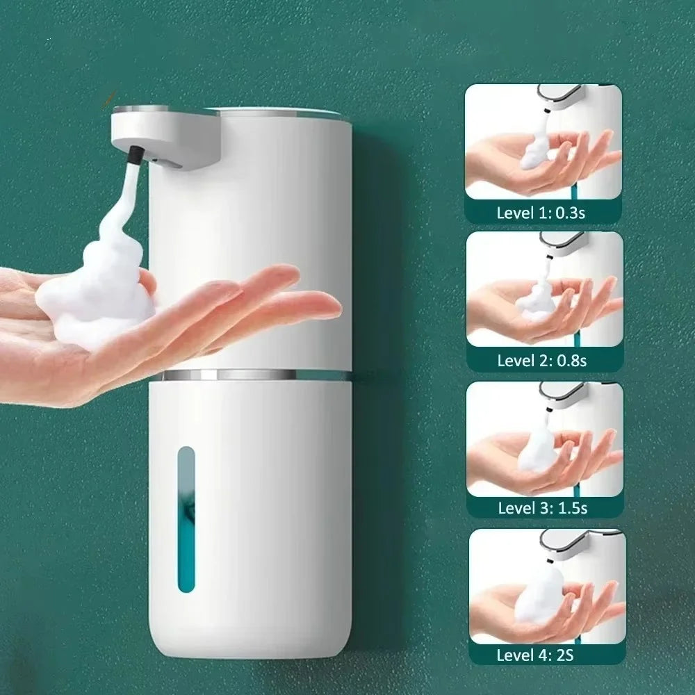 380ML Automatic Foam Soap P11 Dispenser Bathroom Smart Washing Hand Machine with USB Charging White ABS Material