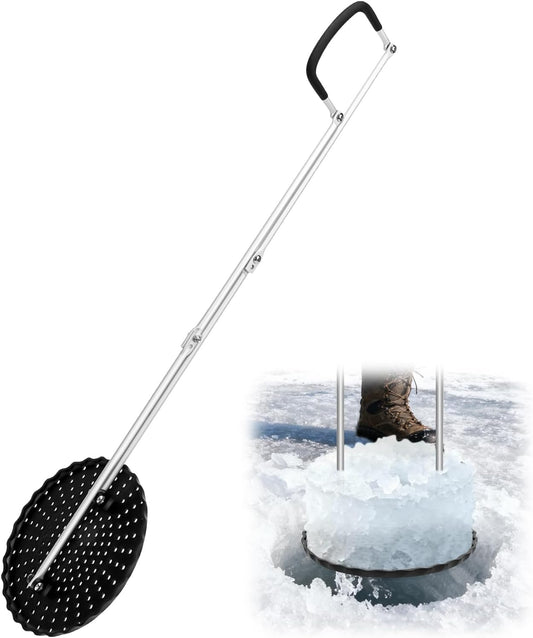 8" Ice Fishing Scoop, Detachable Ice Skimmer for 8" & 10" Holes