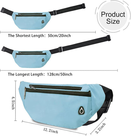 Fanny Pack for Women Men,Crossbody Water Resistant Sports Waist Bag Pack