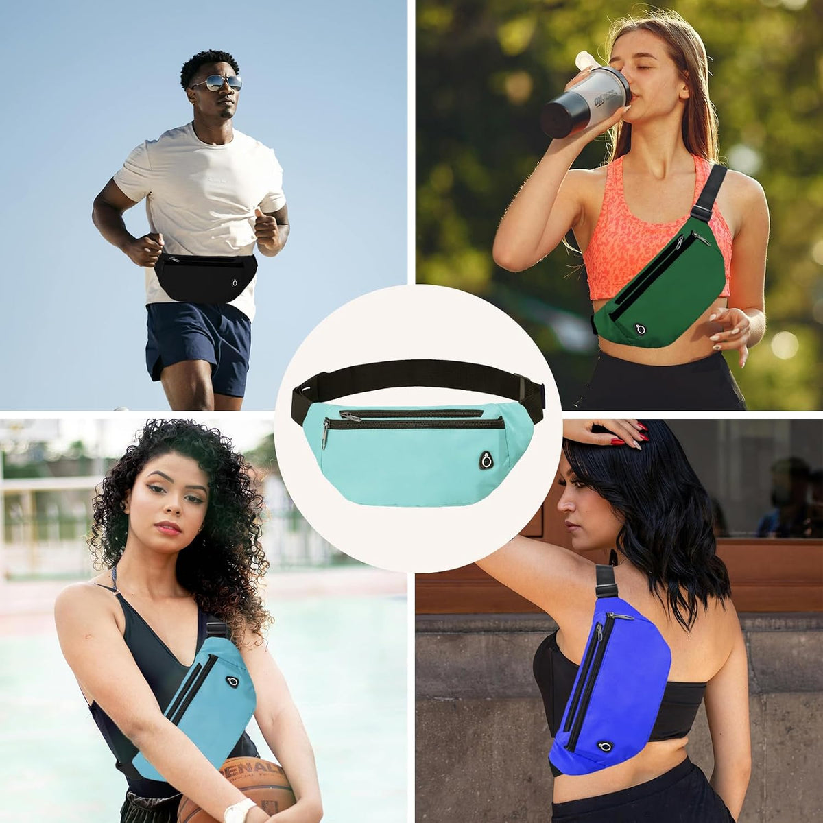 Fanny Pack for Women Men,Crossbody Water Resistant Sports Waist Bag Pack
