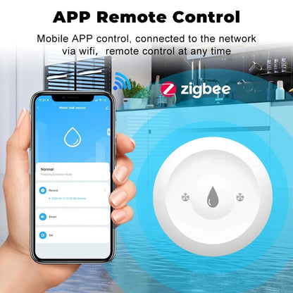 Smart Zigbee Water Sensor Flood Water Leakage Detector App Remote Monitoring Support Home Assistant Zigbee2Mqtt