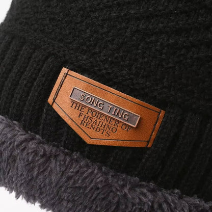 Men'S Windproof Hat, Outdoor Winter Scarf, Gloves, Three-Piece Neckline, One plus Cashmere Insulated Knit Hat Official Website