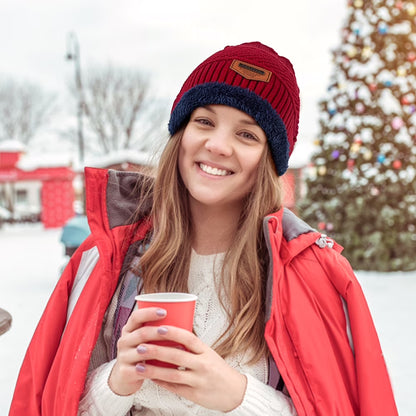 3 Pack Womens Hats and Casual Scarf Set Soft Winter Gloves Beanie Hats for Women