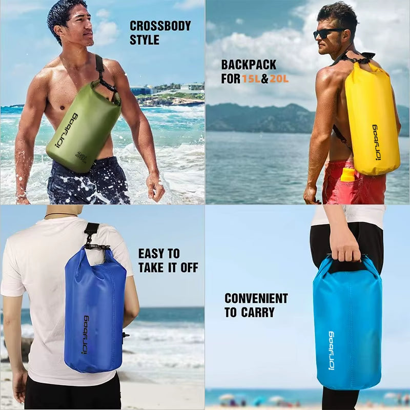 Dry Bags Waterproof Bag for Women Men 2/5/10/15/20L Swimming Rafting Kayaking River Trekking Waterproof Dry Bag Backpack
