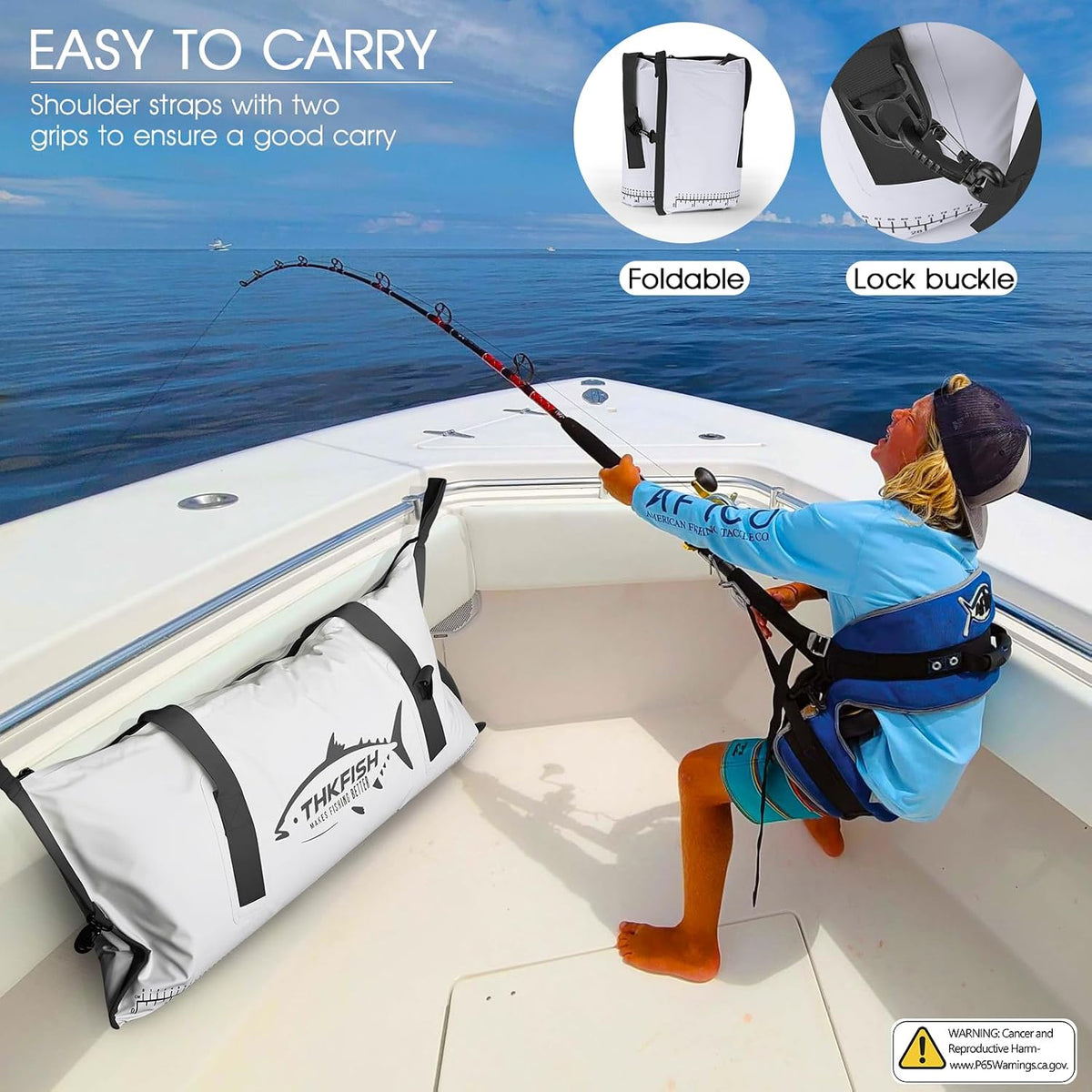 Insulated Fish Cooler Bag, Fish Kill Bag for Caught Fish Ice Cold