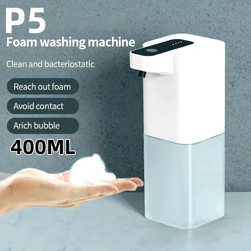380ML Automatic Foam Soap P11 Dispenser Bathroom Smart Washing Hand Machine with USB Charging White ABS Material