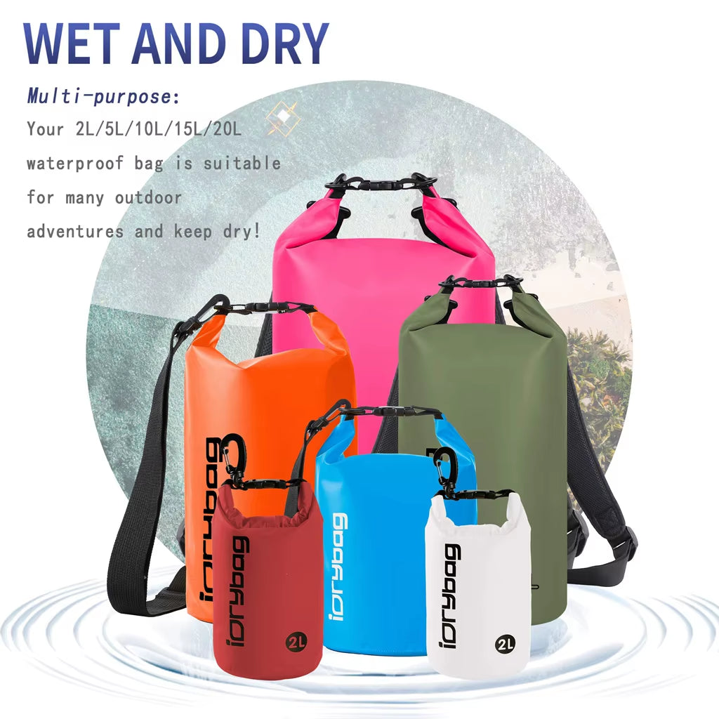 Dry Bags Waterproof Bag for Women Men 2/5/10/15/20L Swimming Rafting Kayaking River Trekking Waterproof Dry Bag Backpack