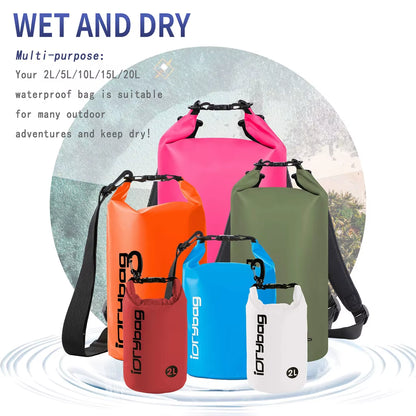 Dry Bags Waterproof Bag for Women Men 2/5/10/15/20L Swimming Rafting Kayaking River Trekking Waterproof Dry Bag Backpack