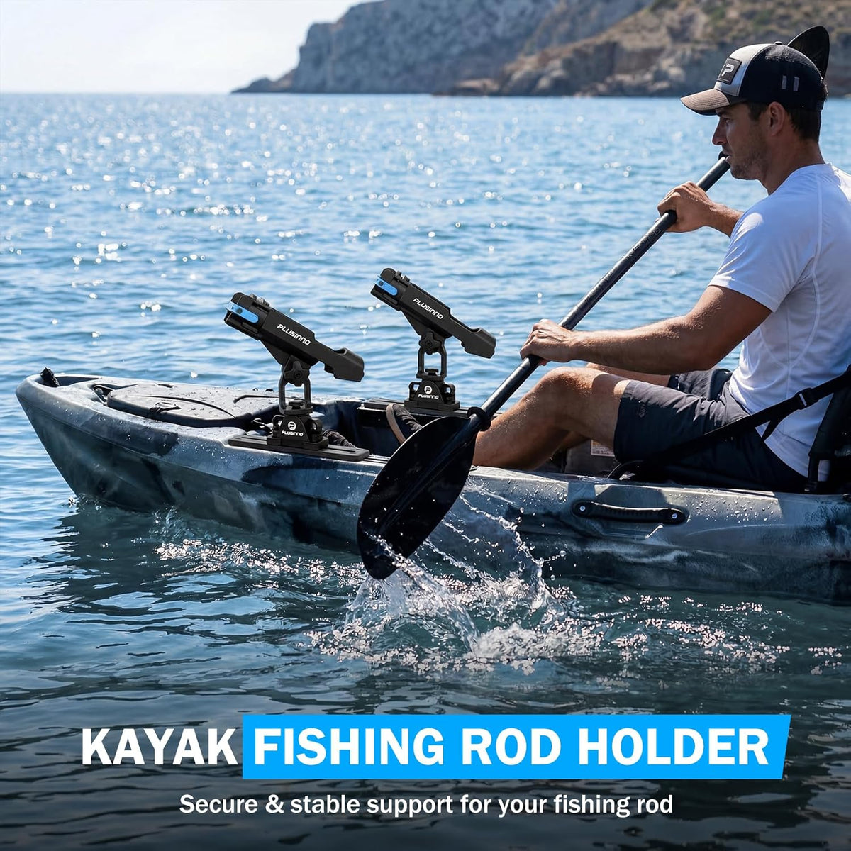 2-in-1 Kayak Fishing Rod Holder with Track System