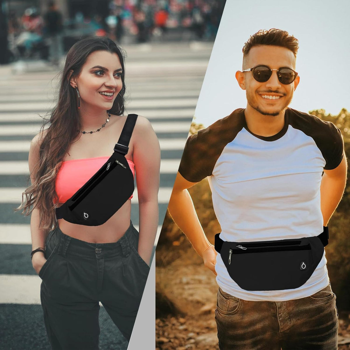 Fanny Pack for Women Men,Crossbody Water Resistant Sports Waist Bag Pack
