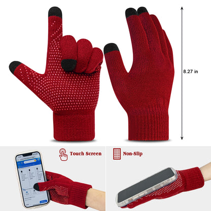 3 Pack Womens Hats and Casual Scarf Set Soft Winter Gloves Beanie Hats for Women