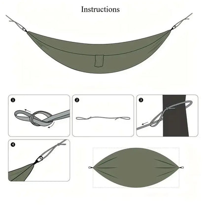 Lightweight and Portable Camping Hammock with Storage Bag and Tree Rope Suitable for Hiking Beach Backpacking Outdoor Leisure