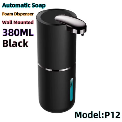 380ML Automatic Foam Soap P11 Dispenser Bathroom Smart Washing Hand Machine with USB Charging White ABS Material