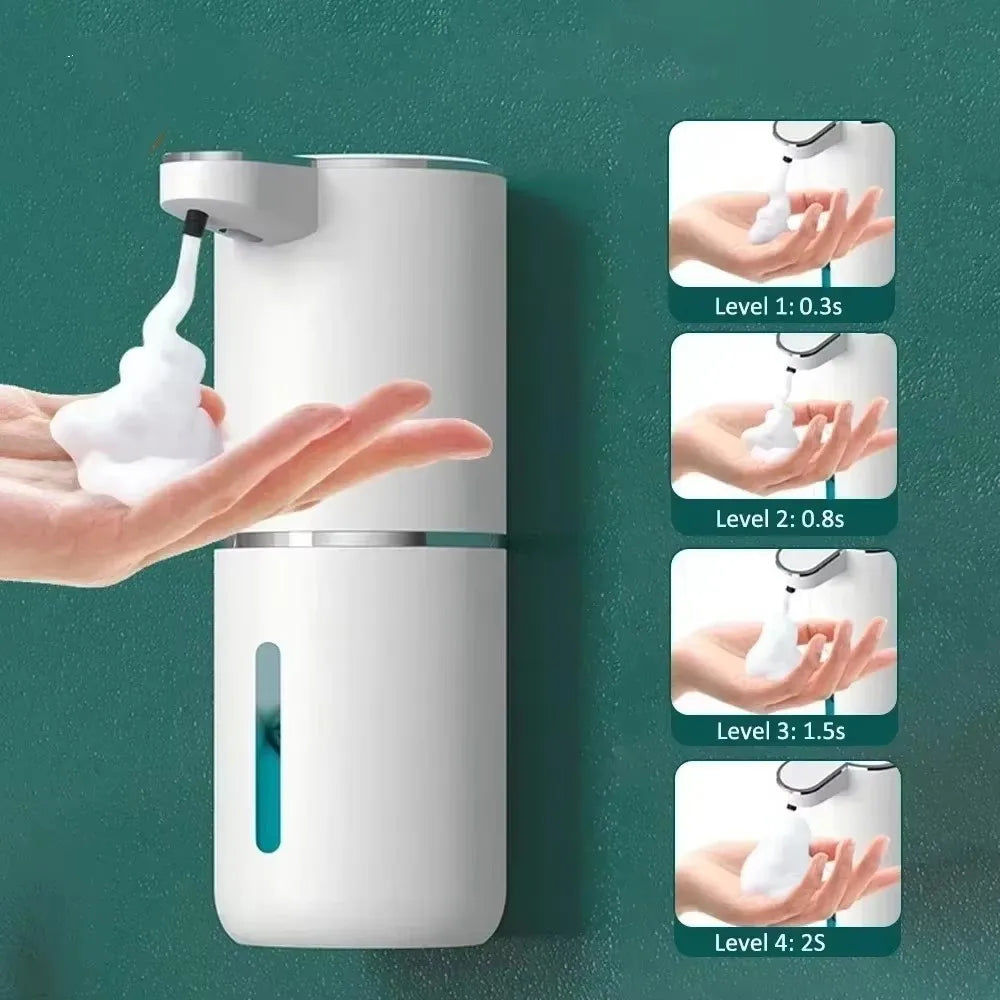 380ML Automatic Foam Soap P11 Dispenser Bathroom Smart Washing Hand Machine with USB Charging White ABS Material