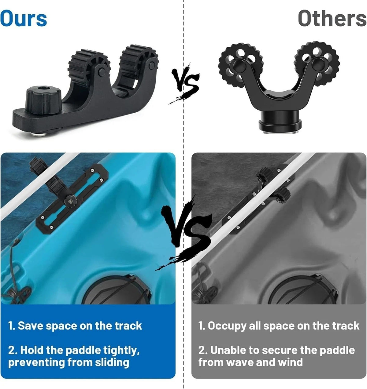 Kayak Paddle Holder, save Kayak Track Space, Kayak Track Mount