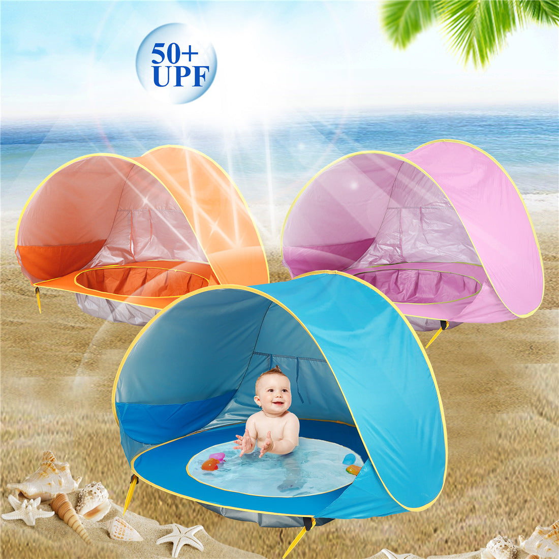 Baby Beach Tent Kids Outdoor Camping Easy Fold up Waterproof up Sun Awning Tent Uv-Protecting