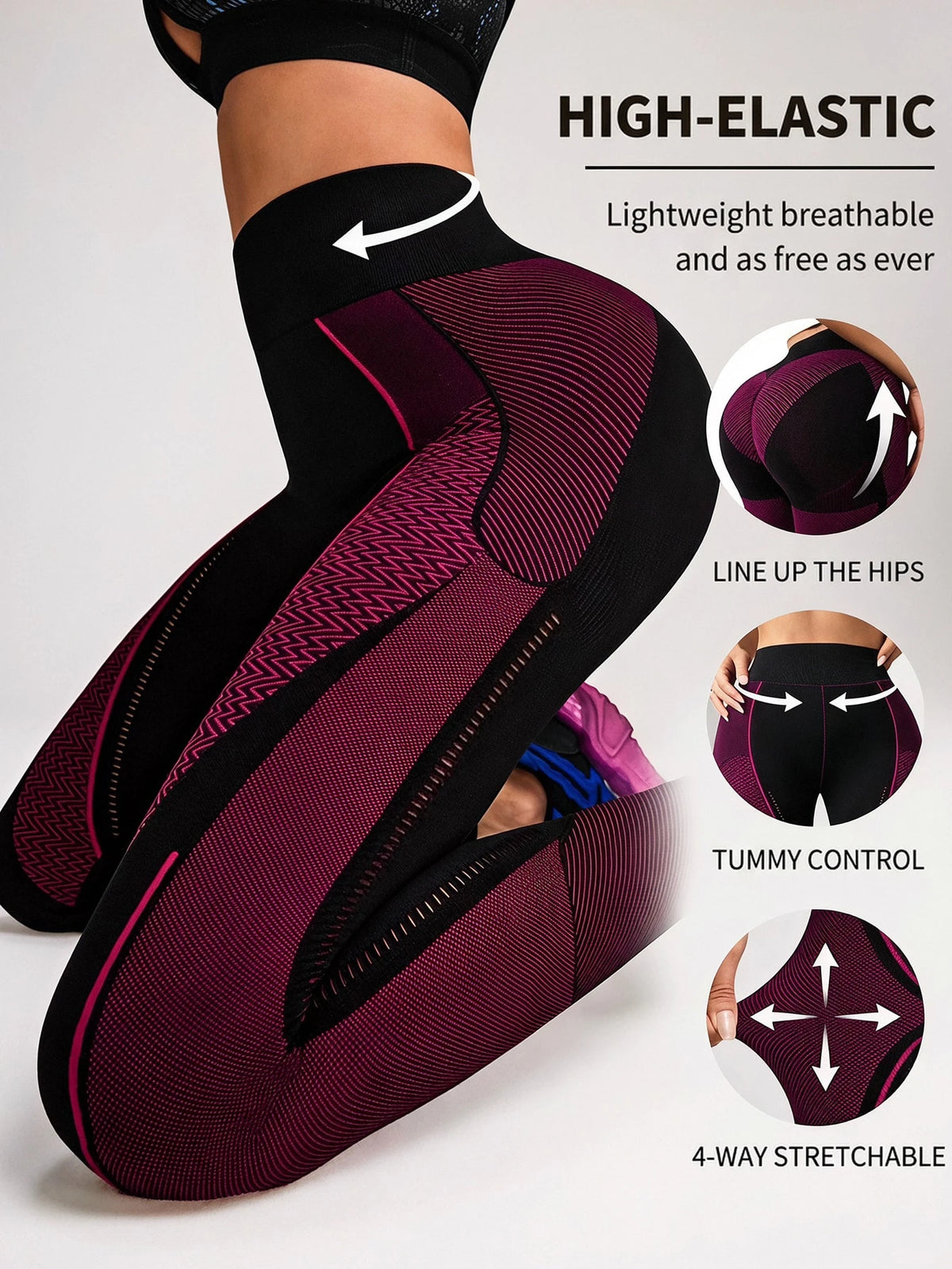 Innovista Innovista Seamless Workout Sports Leggings High Support Waisted V-Back Daily Athleisure Yoga Pilates HIIT Training Office to Gym Tights Activewear Bottoms Structured Clothes Buttery Soft Trousers Comfort Movement Functional Tummy Control Compression Squat Proof No Seam Pants Cardio Fall Outdoor Exercise UV Protection Healthy TT Viral IG Reel Ready FYP INSTA OOTD Red Black Working Mom Fitness Charm Purple Utilitarian Chic Christmas Style