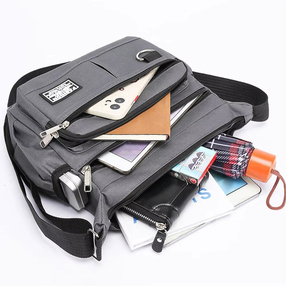 Mens Crossbody Bag Single Shoulder Bags Big Capacity Multi-Pockets Storage Bag Fashion Handbag Business Crossbody Bags